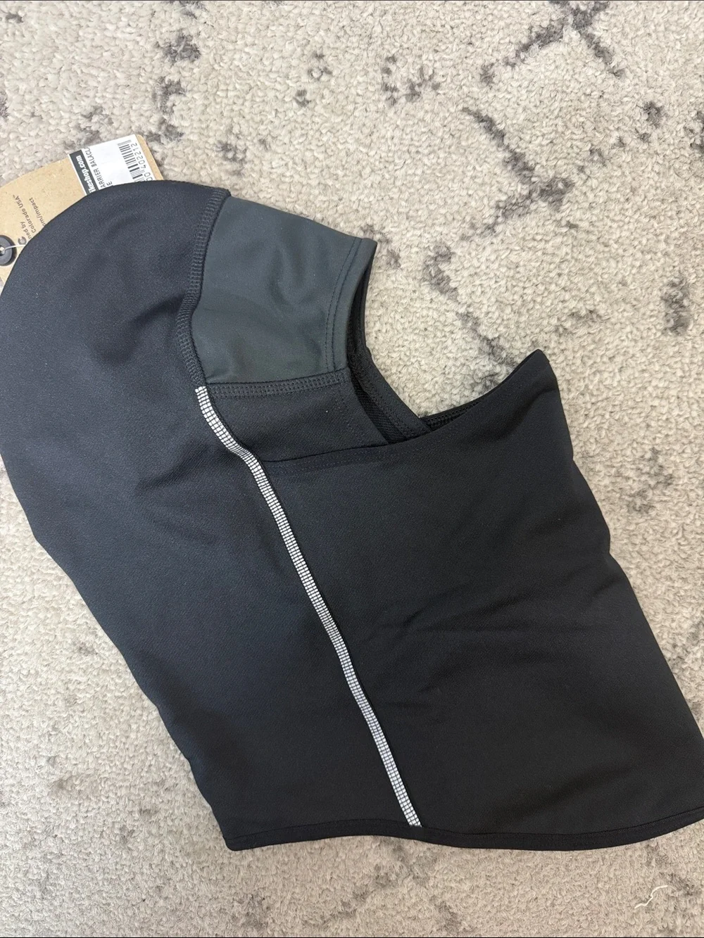 NWT Pearl Izumi Black Thermal Balaclava Hood with Reflective Accents